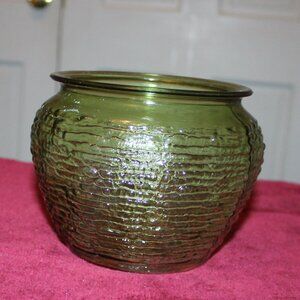 Vintage Avocado Green Texture Glass Vase/Planter  National Potteries Cleveland